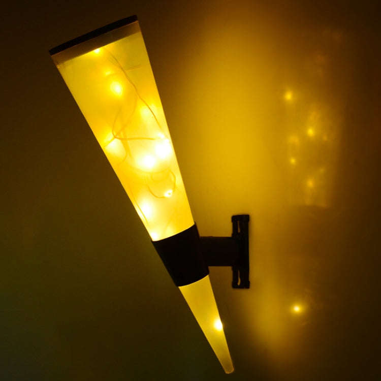 N231 Circular Cone Solar Wall Lamp Outdoor Garden Landscape Light, Style:, String Lights, Colorfu...