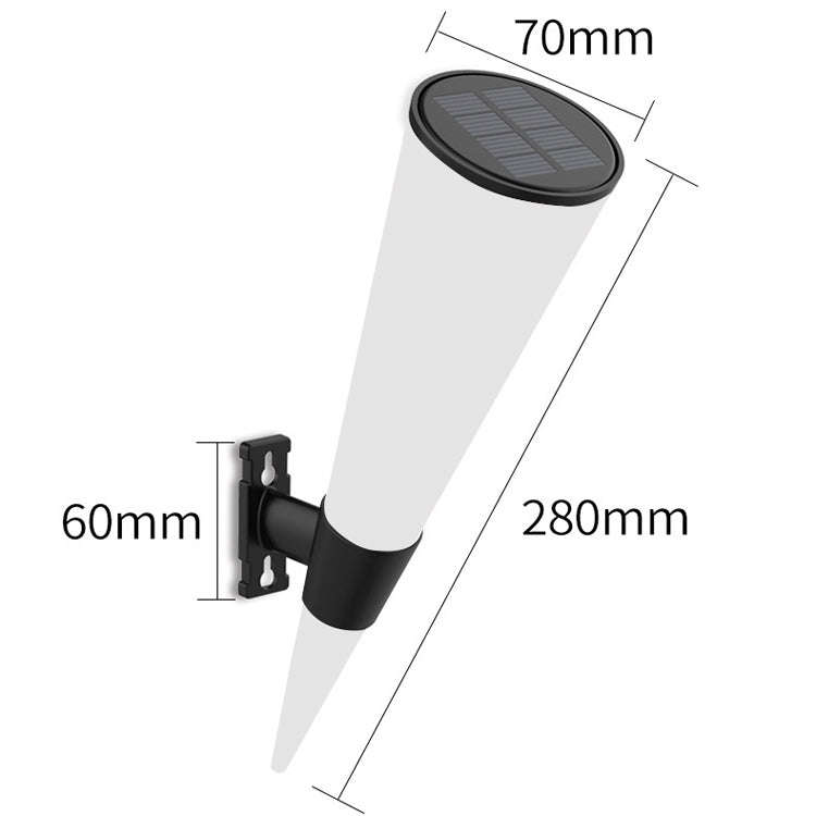 N231 Circular Cone Solar Wall Lamp Outdoor Garden Landscape Light, Style:, String Lights, Colorfu...