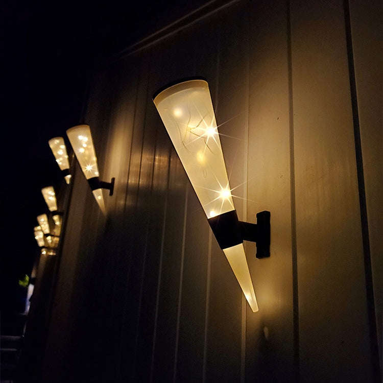 N231 Circular Cone Solar Wall Lamp Outdoor Garden Landscape Light, Style:, String Lights, Colorfu...