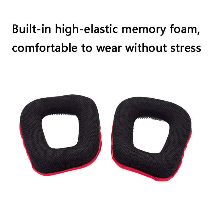 2 PCS Headset Sponge Earmuffs for Logitech G35 / G930 / G430 / F450, Black, Blue, Black+Red