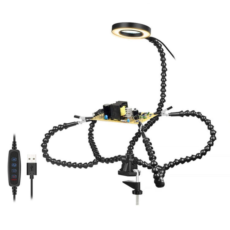 SN5BK-USB 4-Clawed Lamp Adjustable Desktop Soldering Station, SN5BK-USB(Black), SN5BK-USB(Blue)
