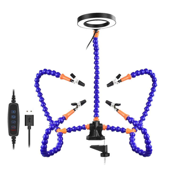 SN5BK-USB 4-Clawed Lamp Adjustable Desktop Soldering Station, SN5BK-USB(Black), SN5BK-USB(Blue)