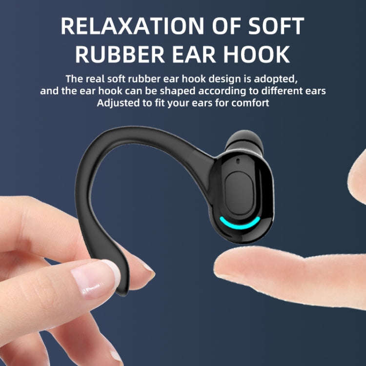 F8 Bluetooth 5.1 Ear-Mounted Stereo Wireless Sports Earphone, Single Earphone (Black), Single Ear...