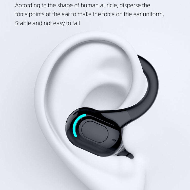 F8 Bluetooth 5.1 Ear-Mounted Stereo Wireless Sports Earphone, Single Earphone (Black), Single Ear...