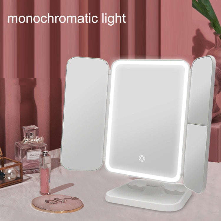 430 Three-Sided Folding LED Makeup Mirror Table Lamp, Plug-in Style, Charging Style, Three-color ...