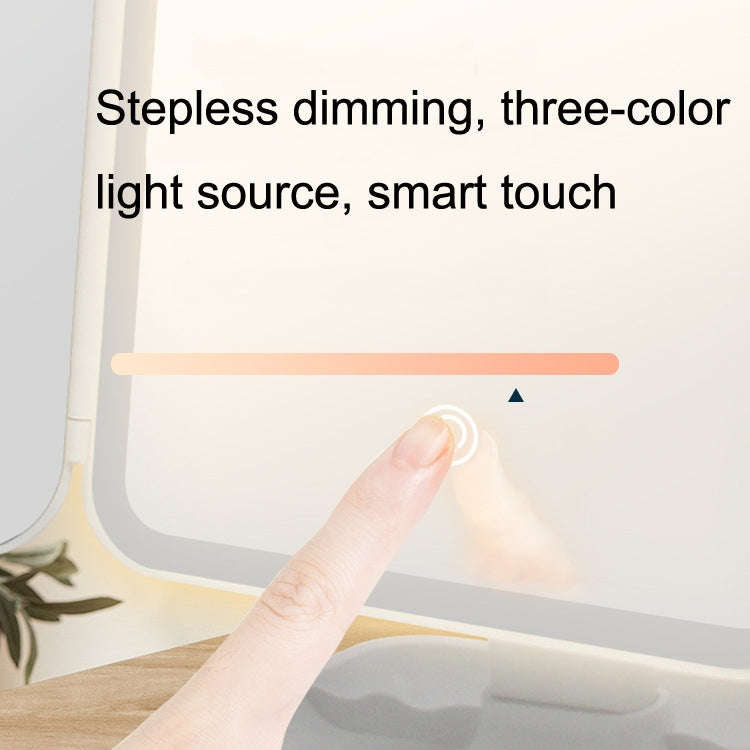 430 Three-Sided Folding LED Makeup Mirror Table Lamp, Plug-in Style, Charging Style, Three-color ...