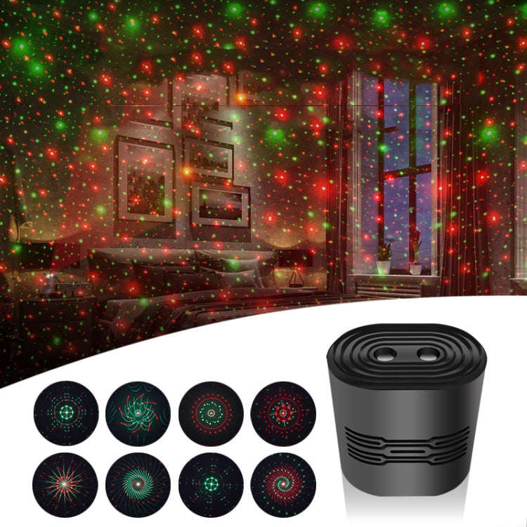 C209 USB Charge Mini Laser Stage Atmosphere Light, Single Star Style (White), 8 In 1 Style (Black...