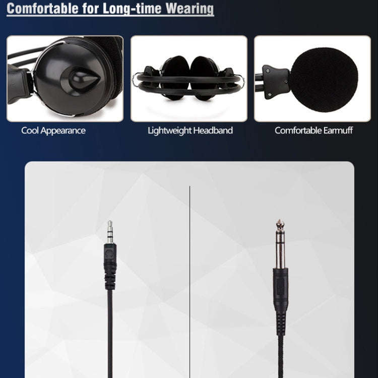 Soyto SY808MV Online Class Office Computer Headset, Cable Length: 1.6m, Black 3.5mm, Black 6.5mm