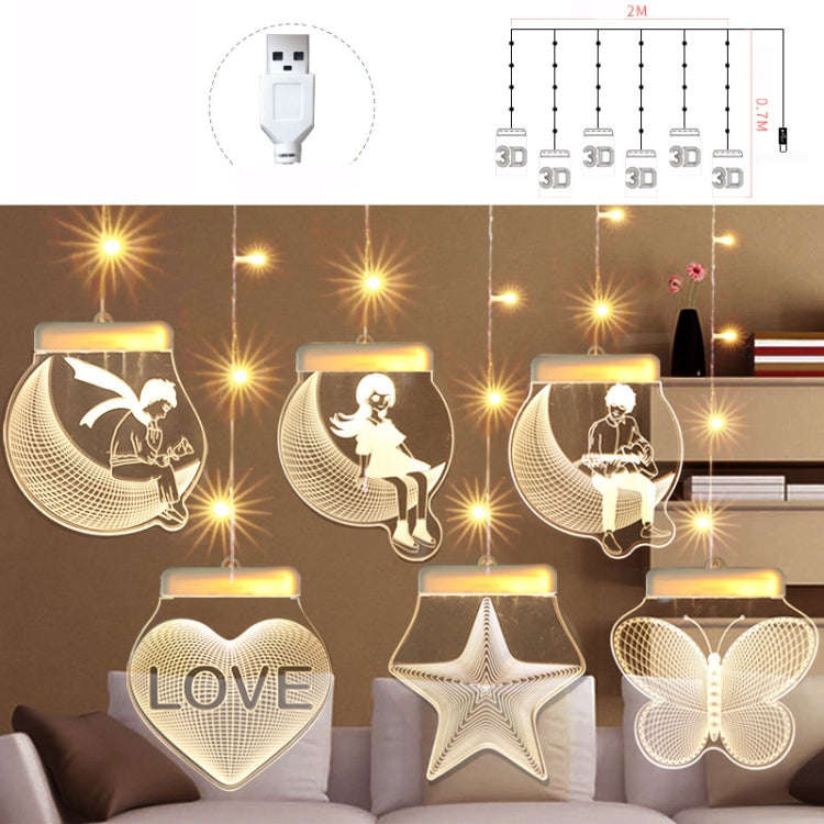 2m Romantic Girl Icicle Lamp Window Decoration Hanging Lamp, Style:, Warm White Light, Warm White...