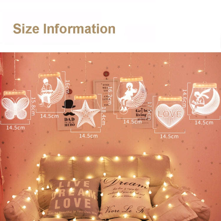 2m Romantic Girl Icicle Lamp Window Decoration Hanging Lamp, Style:, Warm White Light, Warm White...