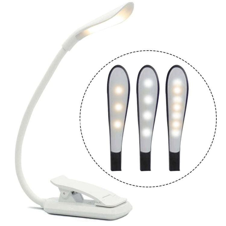 8027D-2 7 Beads LED Eye Protection Reading Folding Book Clip Light, White, Black