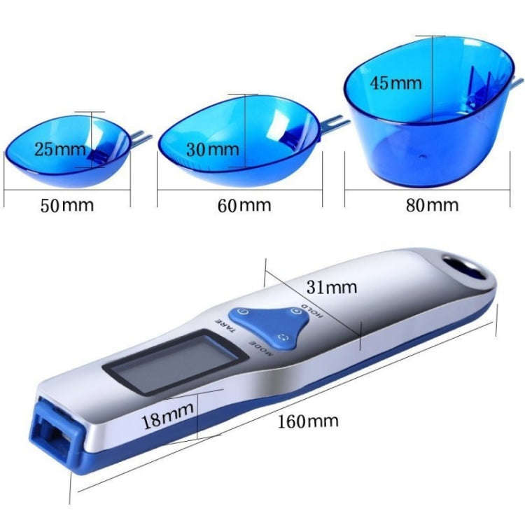 500g / 0.5g Kitchen Scale Electronic Measuring Spoon Scale With Three Spoons, 500g / 0.5g, 300g /...