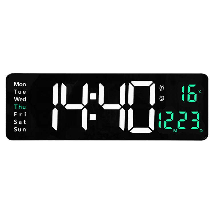 6626 Living Room Wall-Mounted Large Screen Display LED Digital Clock, 16 Inch White Temperature, ...