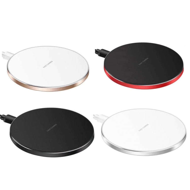 15W Metal Round Wireless Charger Smart Fast Charge, Black + Black Surface, Silver + White Surface...