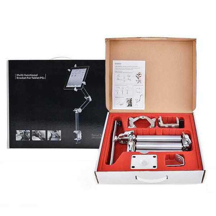 TB-03 Universal Desk Clamp Tablet Stand Aluminum Alloy Articulating Arm with 3-Section Folding & ...
