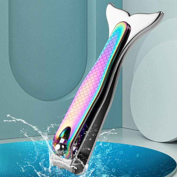Small Color Titanium Nail Clipper Gradient Mermaid Handle Nail Clipper Nail Art Tool, 3 PCS Small...