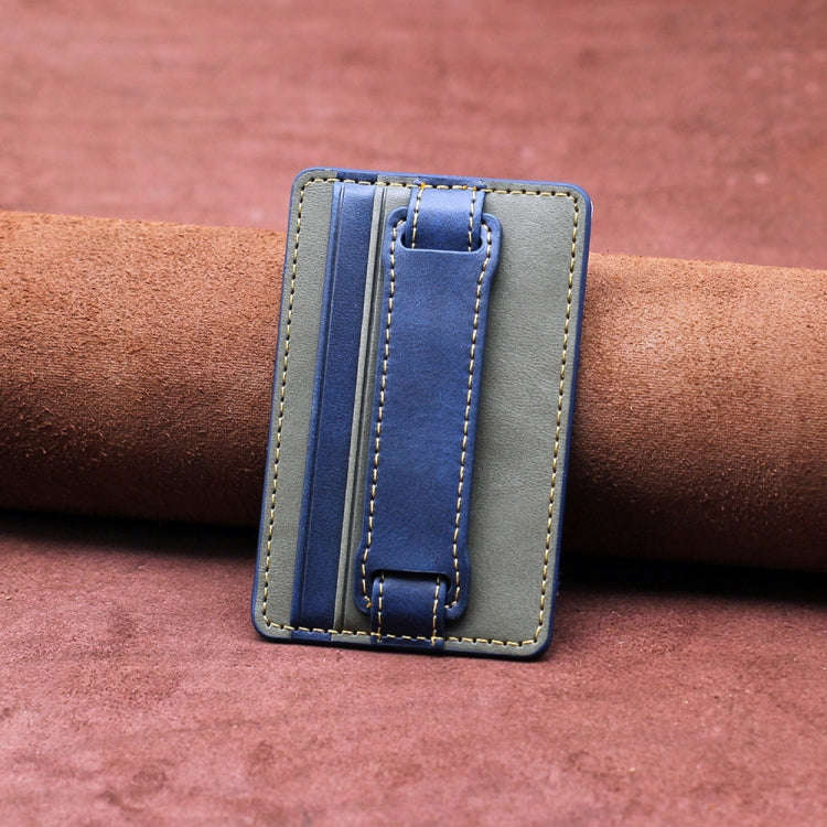 2 PCS Leather Phone Card Sleeve Back Sticker Wrist Pull Strap Holder, Card Sleeve Black, Card Sle...