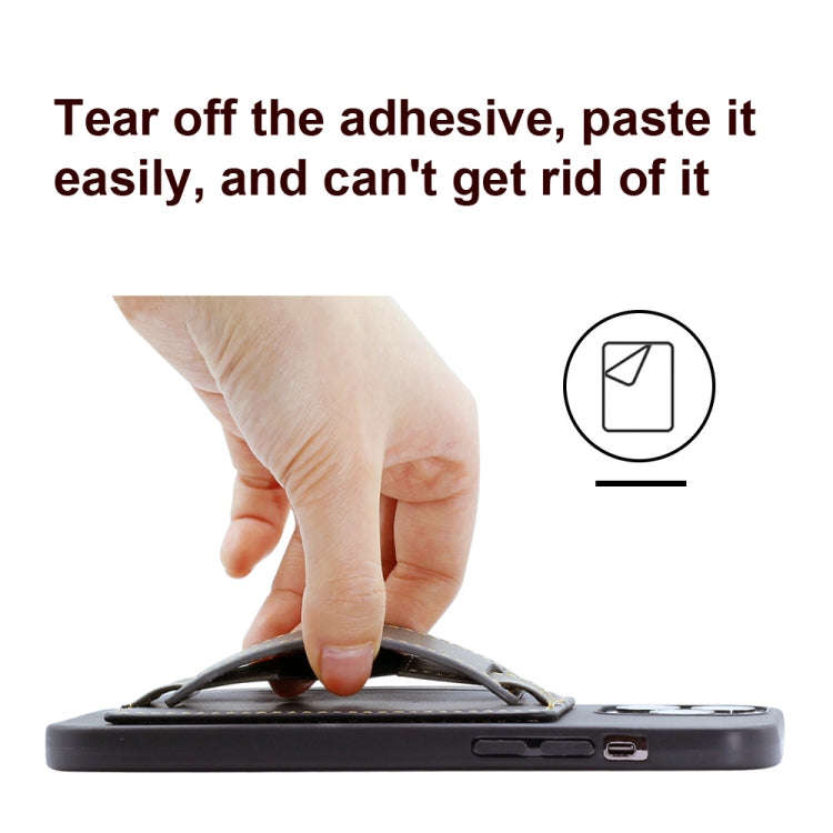 2 PCS Leather Phone Card Sleeve Back Sticker Wrist Pull Strap Holder, Card Sleeve Black, Card Sle...