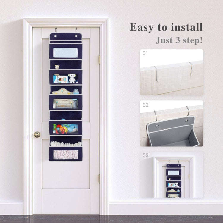 Five-Layer Non-Woven Door Rear Storage Hanging Bag, Five-Layer Non-Woven White, Five-Layer Non-Wo...
