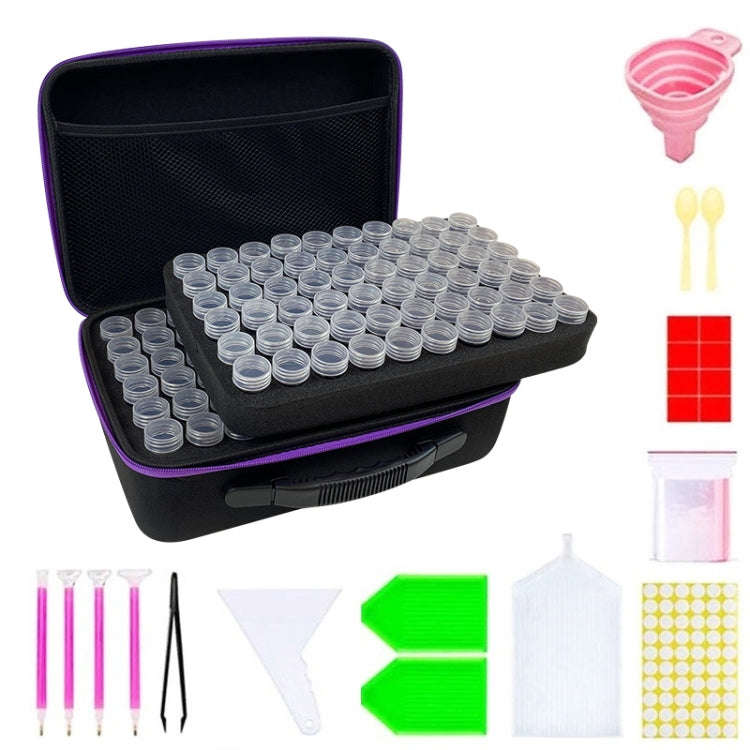 Multifunctional Portable Diamond Painting Tool Set Storage Bag, Style:, 30 Grid (Purple), 30 Grid...
