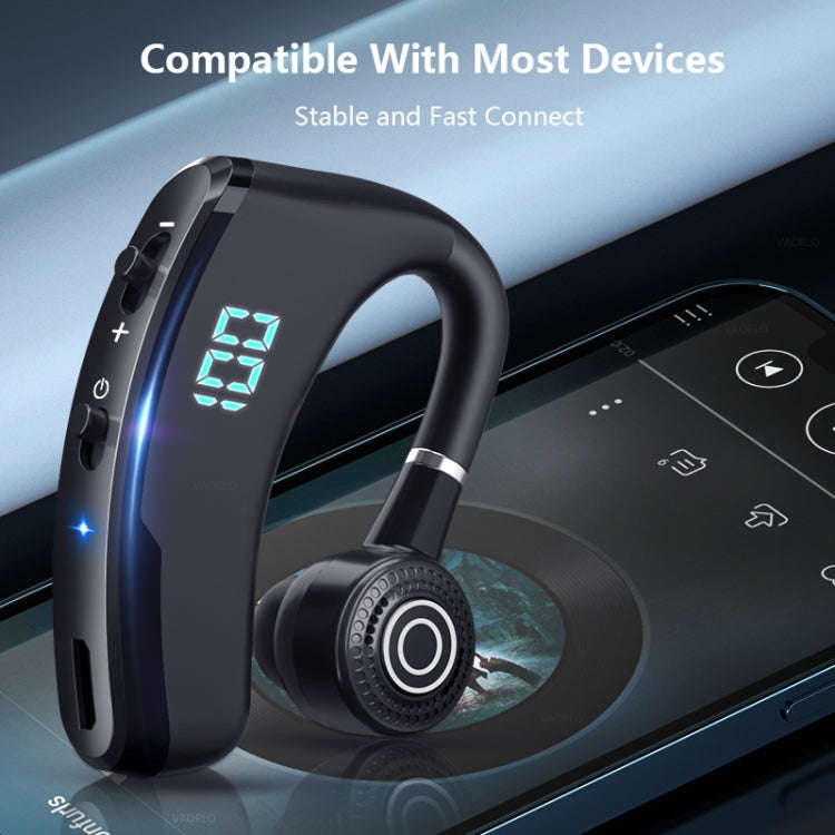 V9S Bluetooth Headset Noise Cancelling Headphones With LED Display, Black Single Ear, Blue Single...