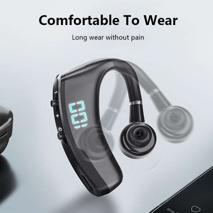 V9S Bluetooth Headset Noise Cancelling Headphones With LED Display, Black Single Ear, Blue Single...