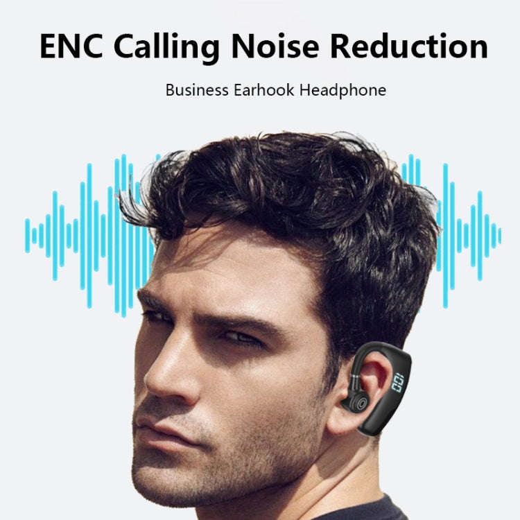 V9S Bluetooth Headset Noise Cancelling Headphones With LED Display, Black Single Ear, Blue Single...