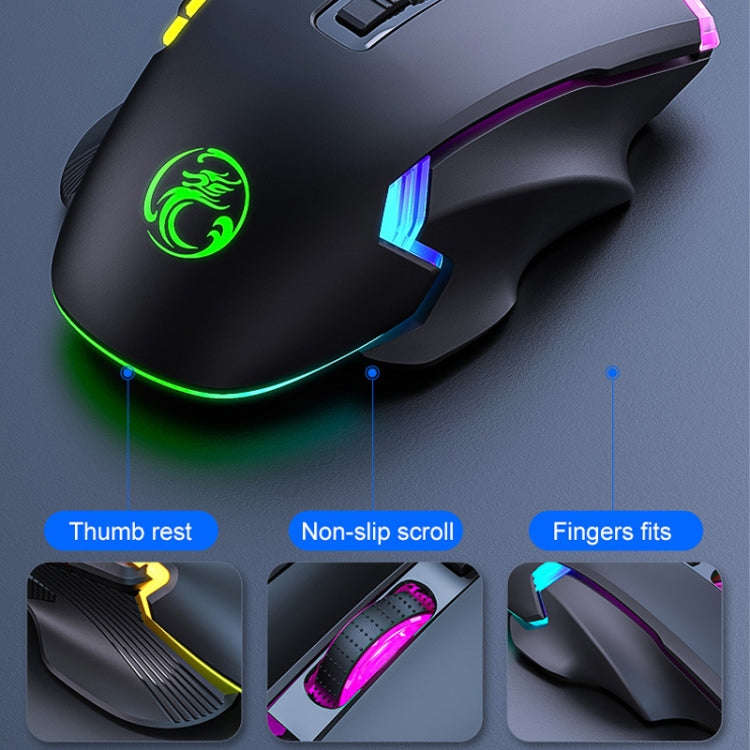 IMICE T70 8-Button 7200DPI RGB Lighting Programmable Wired Gaming Mouse, Cable Length: 1.8m, T70