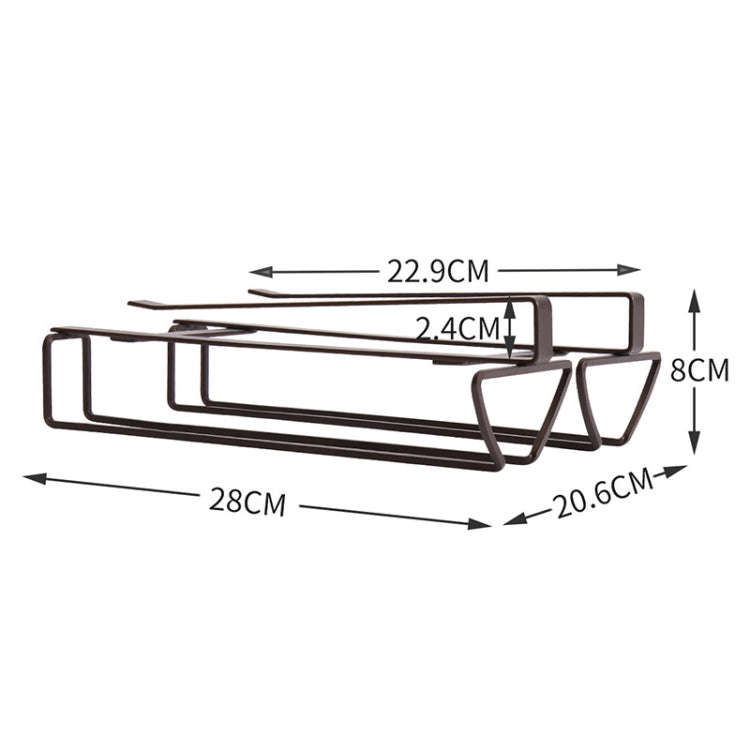Free Punch Cabinet Wrought Iron Wine Glass Holder Upside Down Rack,Style:, Double Row