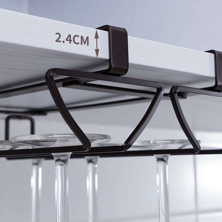 Free Punch Cabinet Wrought Iron Wine Glass Holder Upside Down Rack,Style:, Double Row
