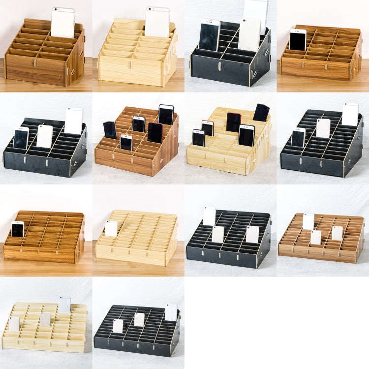 D-86 Office Conference Classroom Mobile Phone Storage Box, Style:, 12 Grids (Walnut), 12 Grids (O...