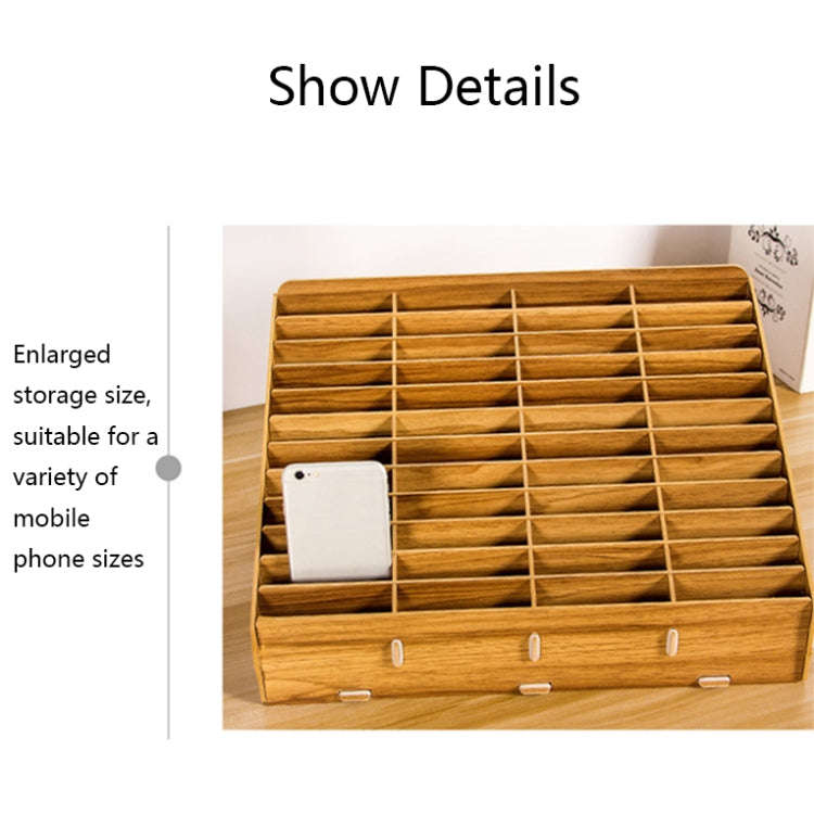 D-86 Office Conference Classroom Mobile Phone Storage Box, Style:, 12 Grids (Walnut), 12 Grids (O...