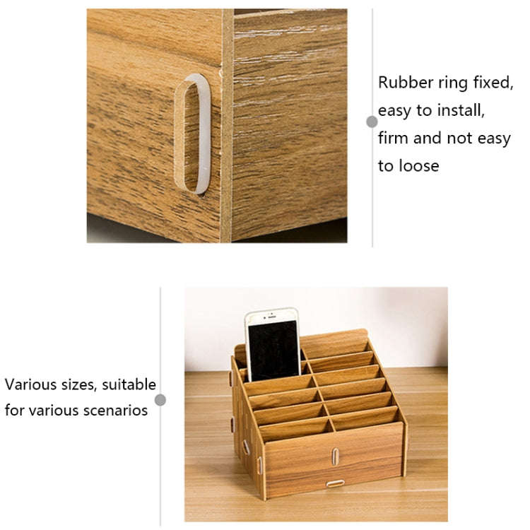 D-86 Office Conference Classroom Mobile Phone Storage Box, Style:, 12 Grids (Walnut), 12 Grids (O...