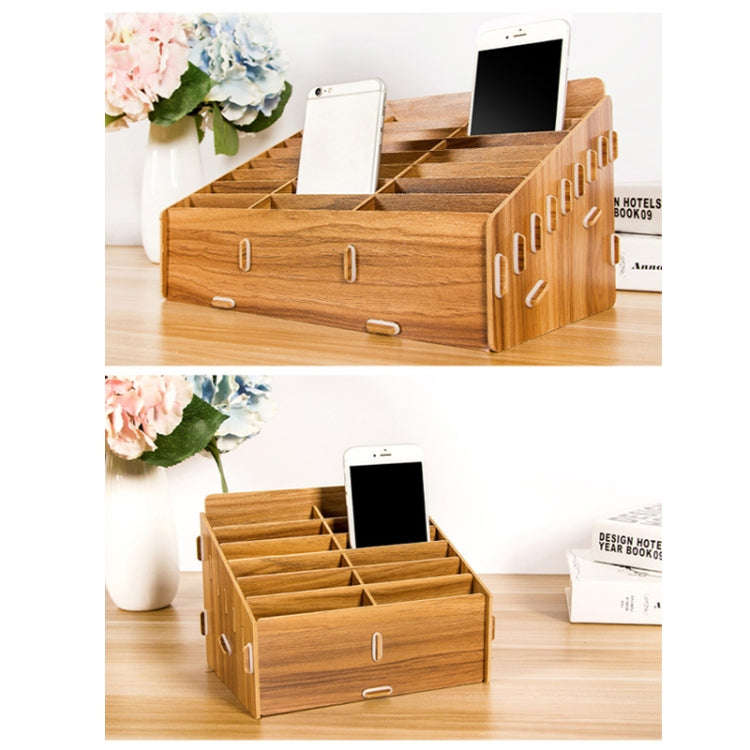 D-86 Office Conference Classroom Mobile Phone Storage Box, Style:, 12 Grids (Walnut), 12 Grids (O...