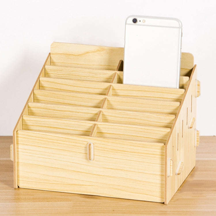 D-86 Office Conference Classroom Mobile Phone Storage Box, Style:, 12 Grids (Walnut), 12 Grids (O...
