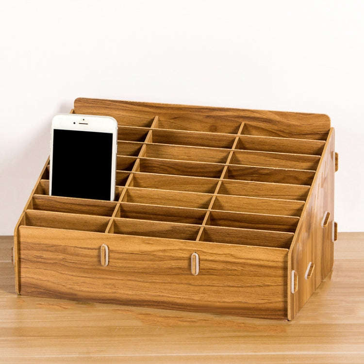 D-86 Office Conference Classroom Mobile Phone Storage Box, Style:, 12 Grids (Walnut), 12 Grids (O...