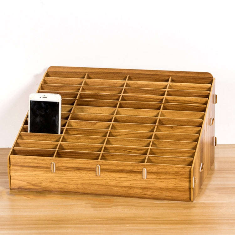 D-86 Office Conference Classroom Mobile Phone Storage Box, Style:, 12 Grids (Walnut), 12 Grids (O...