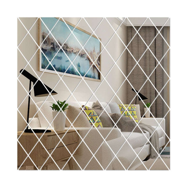Rhombus Stitching Background Acrylic Mirror Decorative Stickers, Golden Small, Golden Medium, Gol...