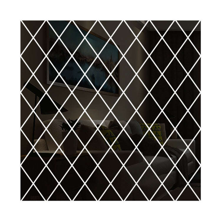 Rhombus Stitching Background Acrylic Mirror Decorative Stickers, Golden Small, Golden Medium, Gol...