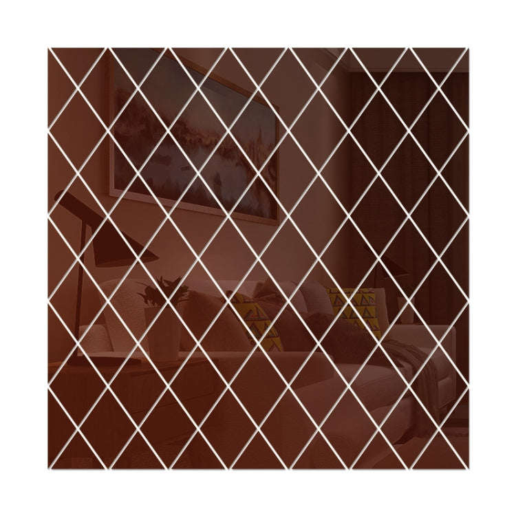 Rhombus Stitching Background Acrylic Mirror Decorative Stickers, Golden Small, Golden Medium, Gol...