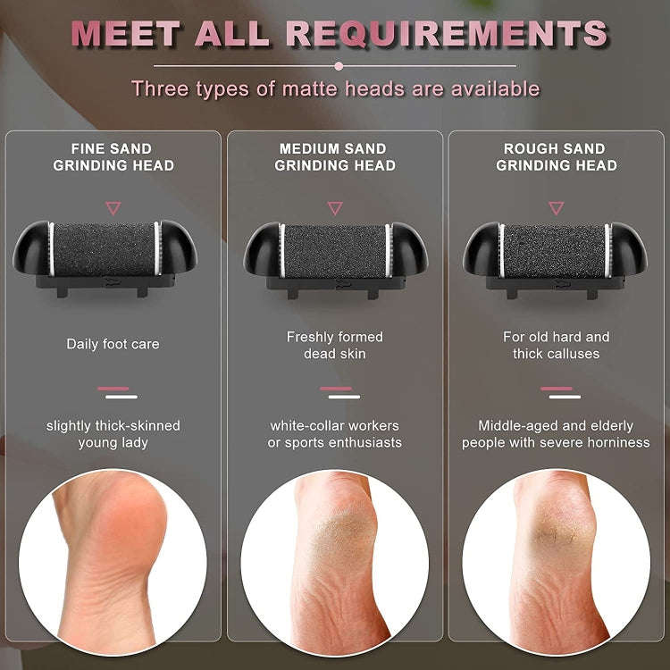 Electric Foot Grinder Digital Display Rechargeable Pedicure Peeling, Black