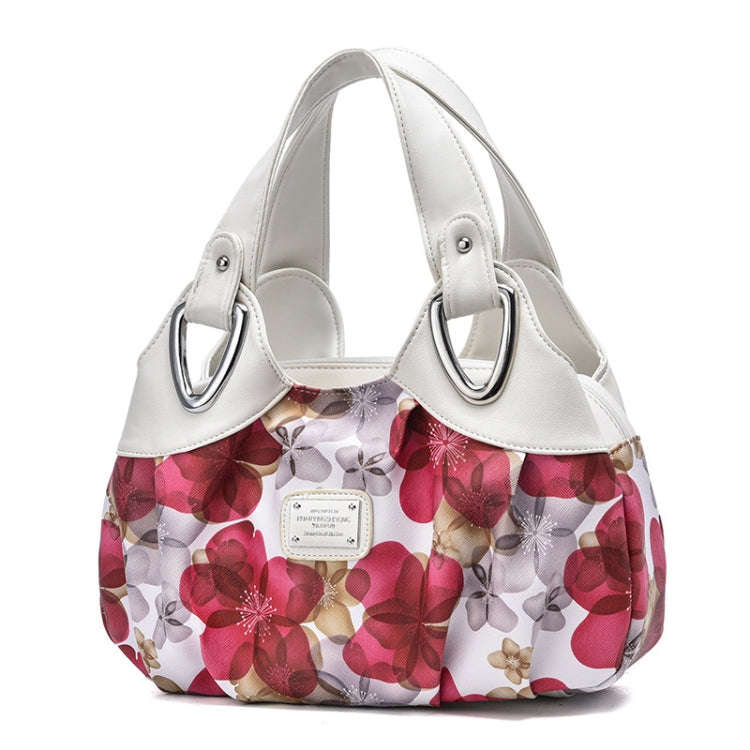 722 Women Soft Leather Handbag, Green handle Lily, Green Handle Rose, White Handle Green Flower, ...