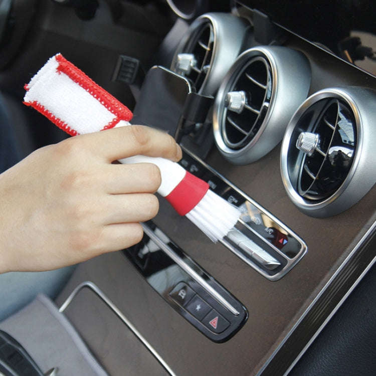 Car Wash Brush Soft Hub Multi-Function Dust Removal Tool, Red White Air Outlet Brush, Red Gray Ai...