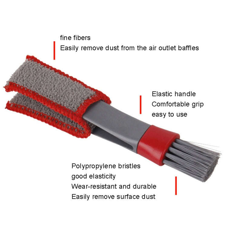 Car Wash Brush Soft Hub Multi-Function Dust Removal Tool, Red White Air Outlet Brush, Red Gray Ai...