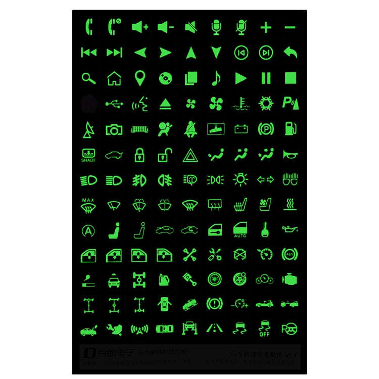 Car Button Luminous Sticker General PET Waterproof Wear-Resistant Car Sticker, 3 PCS Number 2