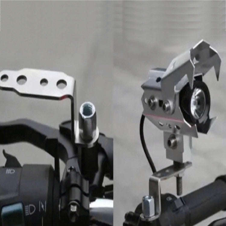 2 PCS Multifunction Motorcycle Modification Accessories Rearview Mirror Lamp Bracket, Black, Blue...