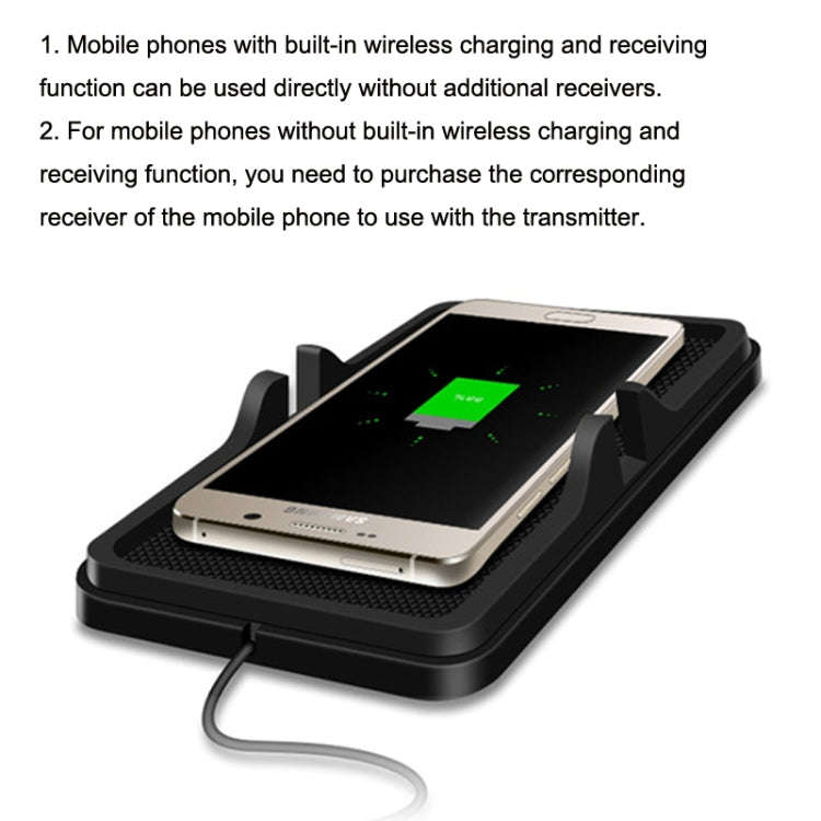 C6 15W 2 In 1 USB Multi-Function Car Wireless Charger Anti-Slip Launching Pad, C6