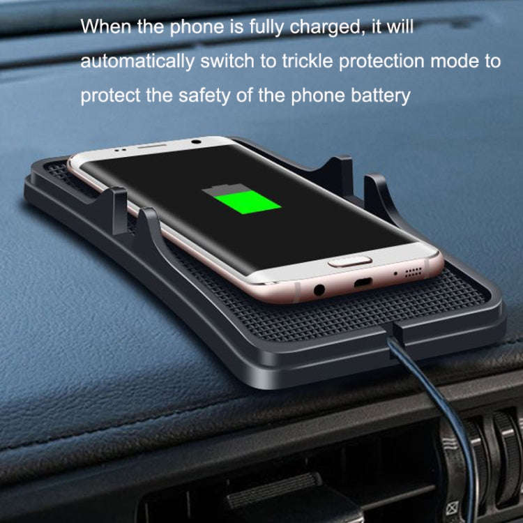 C6 15W 2 In 1 USB Multi-Function Car Wireless Charger Anti-Slip Launching Pad, C6