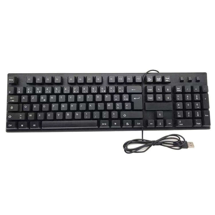 108 Keys Computer USB Wired Keyboard, Cable Length: 1.5m, Arabic Single, Russian, French, Spanish