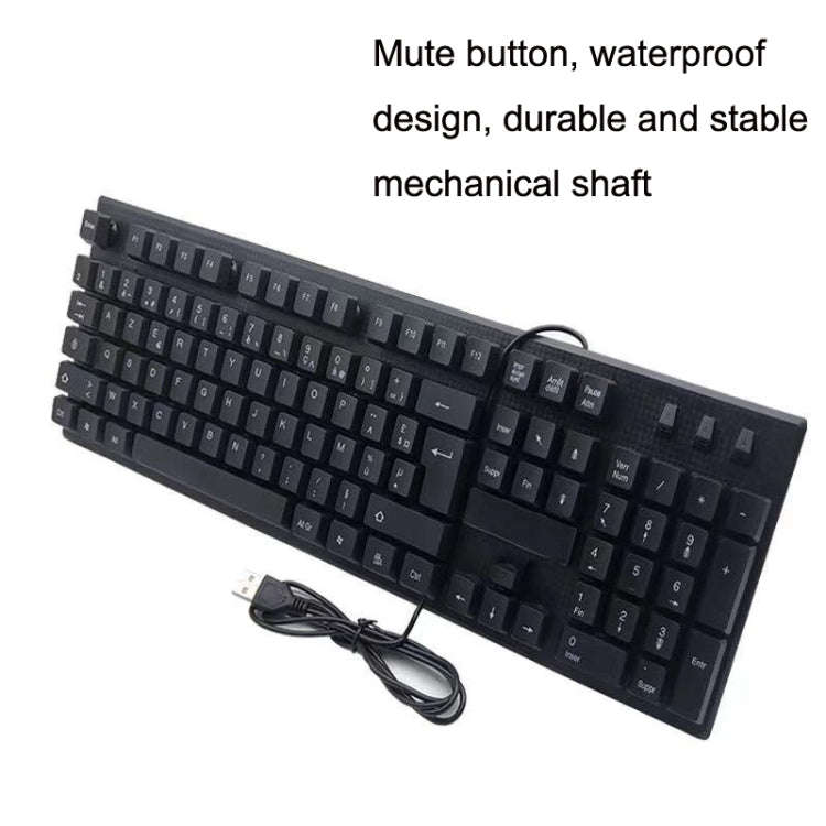 108 Keys Computer USB Wired Keyboard, Cable Length: 1.5m, Arabic Single, Russian, French, Spanish